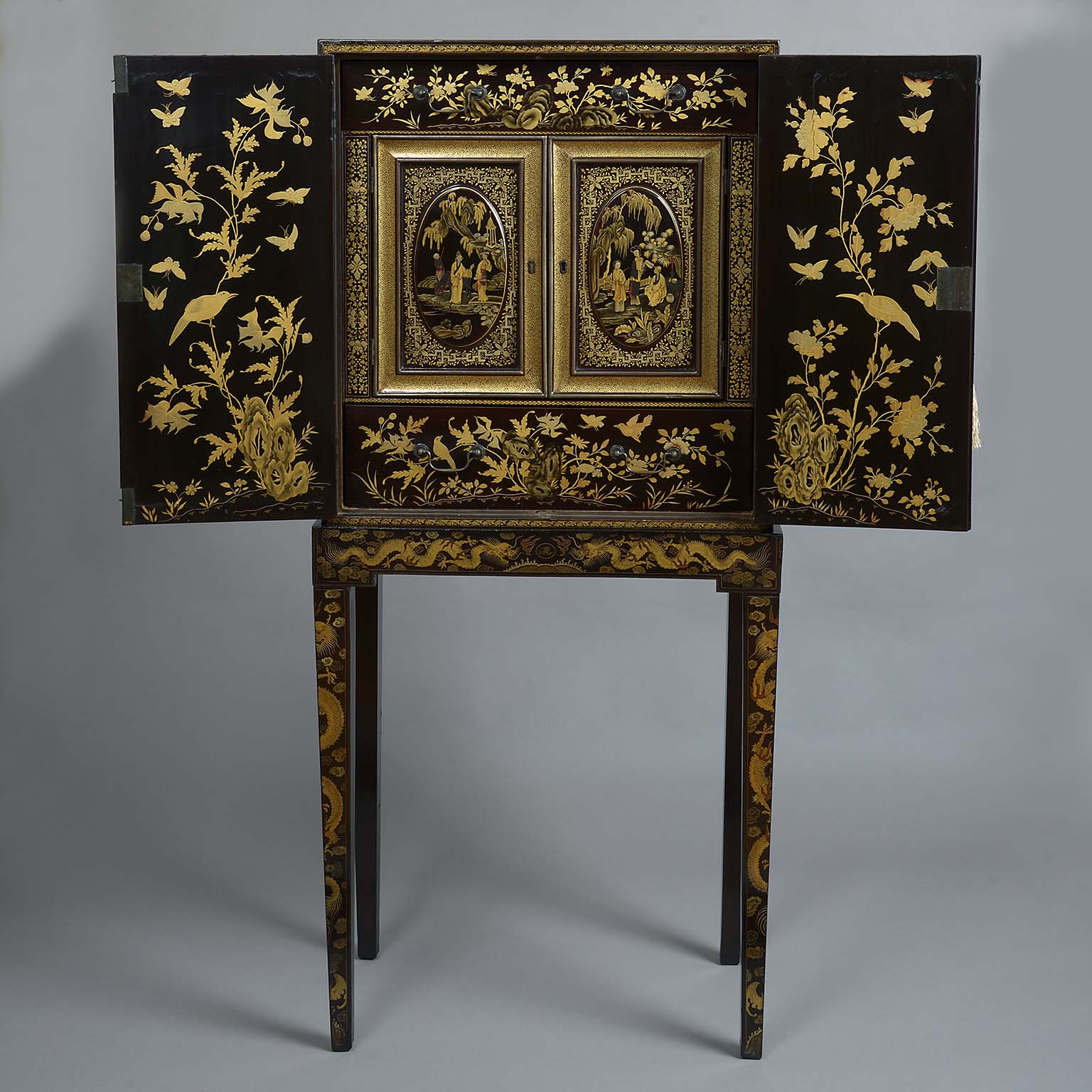 Chinese Export Cabinet on Stand of Museum Quality